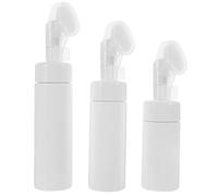 COHEALI 3pcs Foaming Pump Dispenser Bottles Set with Silicone Brush Head for Face Wash and Conditioner, Portable 100ml 150ml 200ml Pet Bottles, for Travel and Backpack Storage