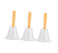 COHEALI 3Pcs Hand Bells White Metal Dinner Bell for Seniors Teachers Classroom Bedside Use Clear Loud Ring for Parties Weddings and Pet Training