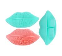 COHEALI 3pcs Lip Shape Cleaning Brush Face Silicone Scrubber Easy to Dry Makeup Removal Suitable for Most People Travel and Home Use Random Color