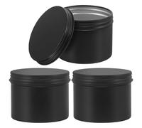 COHEALI 3pcs Makeup Container Cream Storage Case 120 Ml Leak-Proof Portable Lightweight Aluminum Black and Convenient Design for Outdoor Use