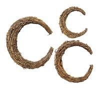 COHEALI 3pcs Moon Shape Rattan Wreath Natural Vine Decoration for and Party Versatile Crafting for Seasonal Decor and Festive Celebrations