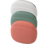 COHEALI 3pcs Small Silicone Earphone Organizer Cable Storage Case Set Portable Travel Earbud Protective Bags in Quiet Grey, Bamboo Green, and Maize Red