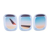 COHEALI 3pcs Window Wall Stickers Airplane Window Decal PVC Material for Bedrooms and Playrooms Sky Wall Stickers Improving Life Quality