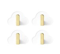 COHEALI 4 Pcs Adhesive Clothes Hooks Cloud Shape No-Punch Installation Plastic Bag and Hat Hanging Hooks for Kitchen and Bathroom Wall Organisation