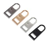 COHEALI 4 Pcs Metal Zipper Pull Tabs Replacement Detachable Pullers for Jackets Bags Suitcases Sewing DIY Repair Silver Black Gold Gunmetal Small