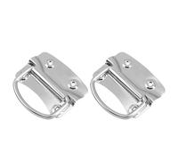 COHEALI 4 Pcs Stainless Steel Folding Toolbox Handle for Chests and Cases | Silver Polished Finish, Portable Easy Installation, for DIY Makers, Carpenters, Packaging Boxes and Decor
