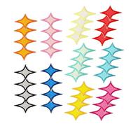 COHEALI 40pcs Embroidered Four-Pointed Star Sew-on Patches Colorful Diamond-Shaped Appliques for Clothing Backpack Hat DIY Craft Decoration