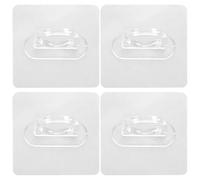 COHEALI 4pcs Acrylic Round Adhesive Hooks with No-Drill Installation, Self-Adhesive Wall Hooks for Home and Kitchen, Sl nd Simple Design for Hanging Shower Gel, Scarfs, Towels