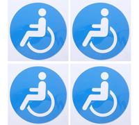 COHEALI 4pcs Adhesive Disabled Wheelchair Sign Stickers Blue Pvc Material Self Adhesive Disabled Wheelchair Symbol Decals for Cars and Property Communication of Disability Access