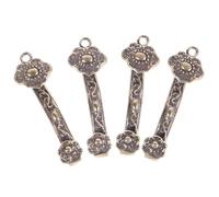 COHEALI 4pcs Chinese Ruyi Keychain Pendants DIY Jewelry Charms Handmade Brass Lucky Craft Accessories for Festival and Retro Style Fashion
