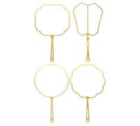 COHEALI 4pcs Elegant Metal Fan Shaped Bookmarks with Smooth Comfortable Touch, Unique Hollow Fan Outline Design for DIY Projects and Creative Crafting