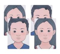 COHEALI 4pcs Face Painting Practice Boards for Professional Face Painters, Washable Plastic Material with Realistic Design and Colourful Templates, Portable for Makeup Schools