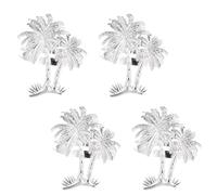 COHEALI 4pcs Fashion Napkin Clasps Electroplated Coconut Palm Tree Napkin Rings Alloy Practical Easy to Store Decorative Table Dining Accessories for Home