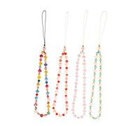 COHEALI 4Pcs Fashionable Beaded Phone Wrist Straps Lost Cell Phone Lanyards with Decorative Beads for Mobile Easy to Install Durable and Stylish Accessories for Electronic Devices