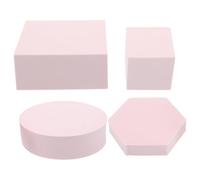 COHEALI 4pcs Geometric Cube Photo Props Set in Pink, Lightweight Polymer Foam Blocks with Versatile Backdrop Styling for Food and Cosmetics, for Retail Displays and Studio Photography