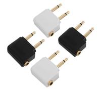 COHEALI 4pcs Gold Plated Airline Flight Headphone Adapter Dual Prong Audio Jack Converter 3.5mm Airplane Travel Adapter for Stable Audio Transmission and Easy to Use in Flights