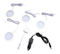 COHEALI 4pcs LED Light round Cabinet Light Closet Display Lamp 12v Power 2.5w X4 PC and Aviation 6063 Aluminum Material Good Thermal Conductivity for Camping and Rv Use