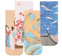 COHEALI 4pcs Magnetic Bookmarks Double-Sided Bookmarks Page Marker Unique Printing Design Smooth Surface Comfortable Hand Feel for Homes and Gift for Birthdays