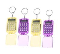 COHEALI 4Pcs Mini Pocket Calculators with Flip Cover Portable Electric Counters Keychain for Students Office Home Basic Math Calculations