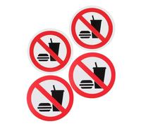 COHEALI 4pcs No Food Or Drink Warning Stickers Safety Labels 4.7x3.1in PVC Self-Adhesive Bold Professional Design Helps Maintain A Clean Workspace Versatile Use for Industrial Settings