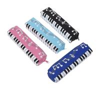 COHEALI 4pcs Pencil Case for Girls with Piano Pattern, Music Note Pen Pouch, Portable Oxford Cloth Pen Bag with Smooth Zipper, for Back to School Decor and Graduation Time
