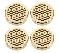 COHEALI 4pcs round Cigar Humidifier with Optimal Humidity Retention and Space-efficient Design, Golden Abs and Sponge Material, for Travel and Office Use