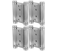 COHEALI 4pcs Self Closing Door Hinges Stainless Steel Silver 3 Inch Double Action Swinging Hinges for Doors with Wrench Screws for Commercial Environments and Home
