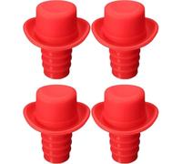 COHEALI 4pcs Wine Stoppers Beer Bottle Stoppers Hat Shape Silicone Creative Decorative Lovely Design Preserve Wine Taste Keep Air Out Halloween Festival Use