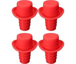 COHEALI 4pcs Wine Stoppers Beer Bottle Stoppers Hat Shape Silicone Creative Decorative Lovely Design Preserve Wine Taste Keep Air Out Halloween Festival Use