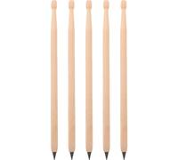 COHEALI 5 Pcs Drumstick Wooden Pencils with Erasable Writing, Novelty Khaki Hb Pencils for Music Lovers and Drummers, for School and Home Use