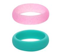 COHEALI 5 Pcs Silicone Rings, Silicone Finger Ring Set, Glitter Powder, Lightweight, Not Easy, for Men and Women, Daily Wearing, Party Color