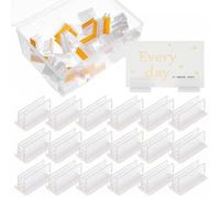 COHEALI 50 Pcs Acrylic Sign Holders Name Tag Holder 25 * 14 * 12mm Strong and Easy Installation for Settings Where Labeling is Necessary