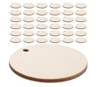 COHEALI 50mm Unfinished Wood Rounds for Crafts, 150pcs Natural Round Wooden Discs DIY Paintable Wood Circles for Crafting, Decorations, Keychains, and Holiday Ornaments