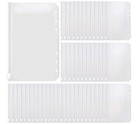 COHEALI 50pcs Binder Storage Zip Bags PVC Strong Reusable A6 Document Organizer for Office and Home Use