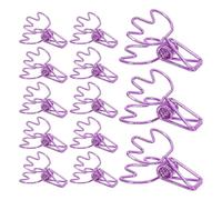 COHEALI 50pcs Metal Binder Clips Set Small Metal Wire Clip Mountain Shaped Purple Artistic Decorative Strong Grip Document Fasteners for Workspace and Crafts