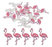 COHEALI 50pcs Nordic Flamingo Pattern Decorative Button Sewing Buttons Pink Wood Material Adorable Design for Knitting Handmade Projects