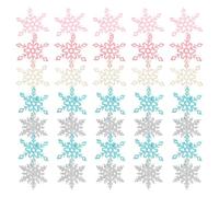 COHEALI 50Pcs Small Mixed Color Snowflake DIY Hair Clip Materials Glitter Sequins for ’S Crafts Jewelry Accessories