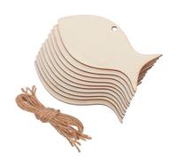 COHEALI 50pcs Unfinished Fish-Shaped Wood Cutouts for DIY Crafts Lightweight Hollow Wooden Ornaments for Hanging Sea Animal Decor Multipurpose Ocean Theme Party Decorations