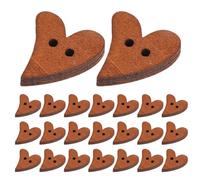 COHEALI 50pcs Wooden Heart Shaped Buttons 2-Hole Design Cute Cartoon Novelty Smooth Easy to Sew Decorative Sewing Buttons for Holiday Items Embellishments