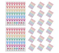 COHEALI 560pcs Self-Adhesive Map Location Marker Stickers in Assorted Colours for Travel, Classroom Geography Lessons, and Hiking Trails Multipurpose Peel-and-Stick Labels for Maps