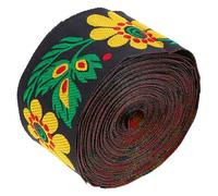 COHEALI 5cm Wide Floral Jacquard Ribbon Trim Made of Polyester Silk with Decorative Embroidered Flowers for Art and Crafts, Quilts and Sewing Accessories, 7 Meters Long