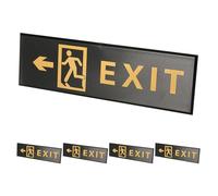 COHEALI 5pcs Acrylic Exit Signs Self Adhesive Highly Visible Emergency Safety Guidance Plates with Left Arrow for Office Buildings and Business Use