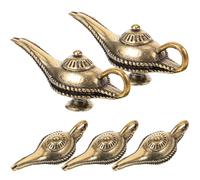 COHEALI 5pcs Brass Enchanted Lamp Pendant for Keychain Decorative Hanging Ornament Retro Charm for DIY Craft Small Keychain Decor Vintage Lamp Style