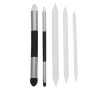 COHEALI 5pcs Double-Ended Blending Stumps Set with Silver Large and Small Stumps Plus 3 Washable Sponge Pens for Sketching, Shading, and Drawing Correction, Artist Blending Tools