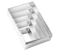 COHEALI 5pcs Stainless Steel Rectangle Cookie Cutters Set Multifunctional and Reliable Biscuit Cutters for Baking Projects and Cookie Molds