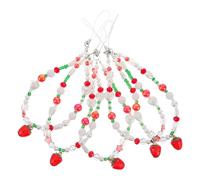 COHEALI 5pcs Strawberry Phone Charm Beaded Phone Lanyard Strawberry Chain for Women Cell Keychain Beaded Rope