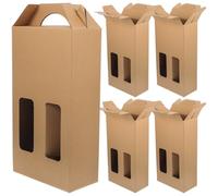 COHEALI 5pcs Wine Storage Box Wine Paper Case Paper Bottle Container Smooth Protective Box for Red Bottles Khaki Colour for Bars and Cold Drink Places
