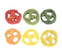COHEALI 6 Pcs Hamster and Rabbit Loofah Set Lotus Root Slice Shaped Pet Chewing for Oral Care Massages Gums Provides Fun and Exercise Safe Biting Chew Buddy for Tossing Random Color