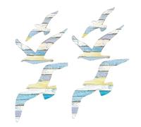 COHEALI 6 Pcs Wooden Seagull Decor Wood Sea Bird Wall Hangings Mediterranean Style Coastal Elegance Handmade Easy Installation Wall Art for Living Room and Beach-Themed Spaces