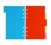 COHEALI 6 Sets A5 Spiral Bound Notebook Refill Paper with 6-Hole Cardboard Tab Cards Dividers, Blank Design, Easy Insertion, for Travel and Office Use Random Color